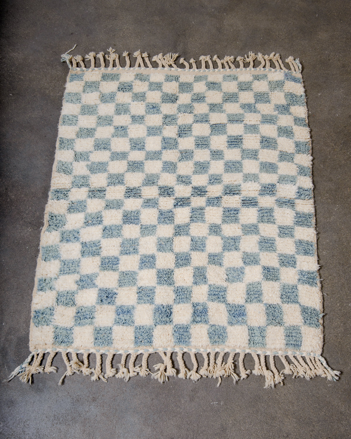 Modern, designer, handcrafted Berber rug from Morocco. Beniourain carpet with beautiful colours and patterns and fluffy wool texture.